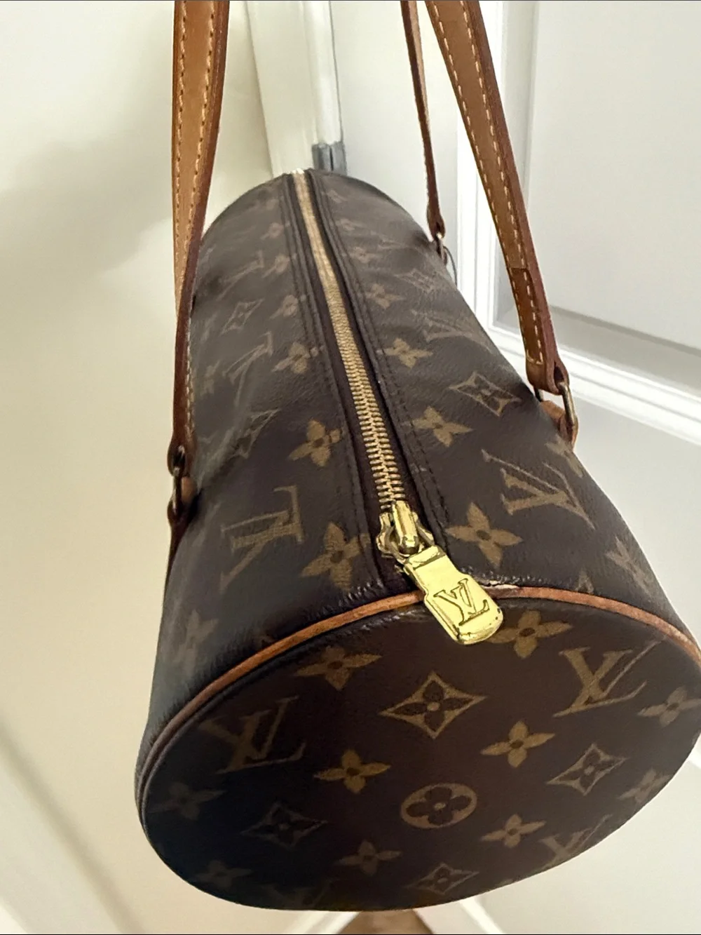 Louis Vuitton Monogram Barrel Duffel in Brown with Tan Straps
